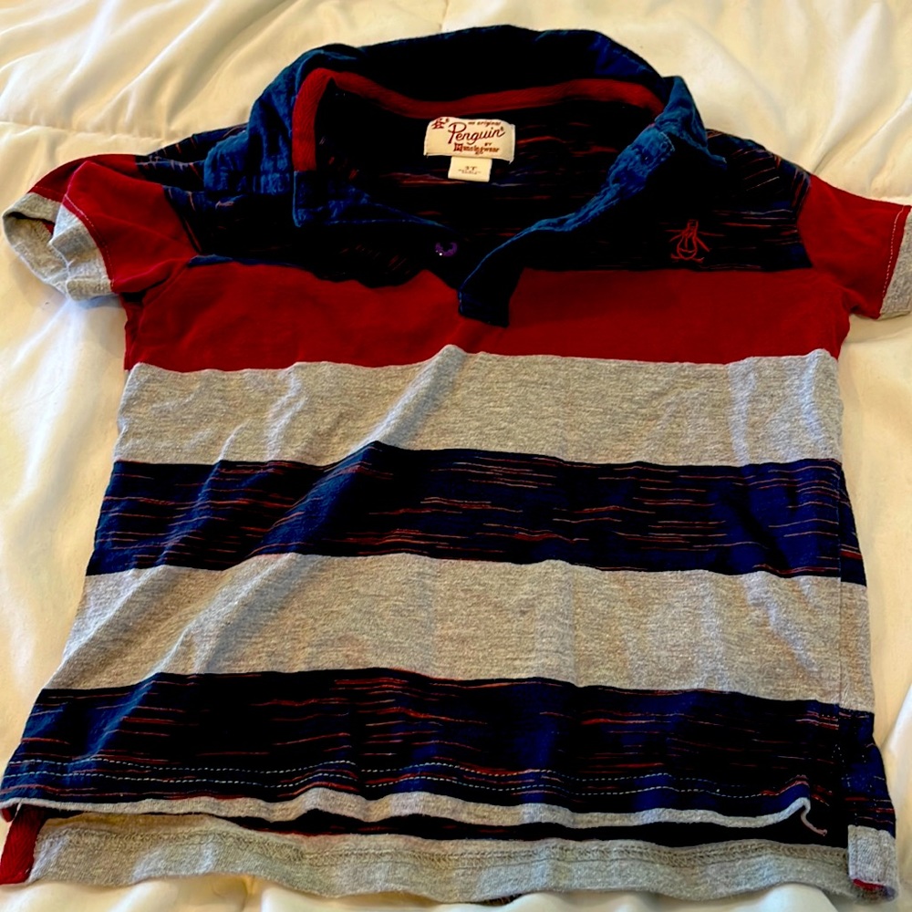 ORIGINAL PENGUIN Boy Striped Short-Sleeve polo shirt size 3t